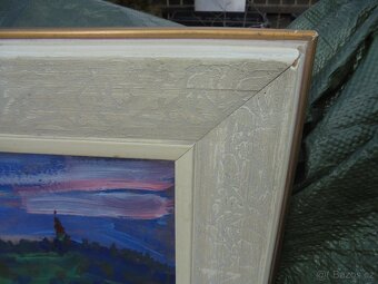 OBRAZ OLEJ NA KARTONU-POHLED NA KARLOVY VARY - 9