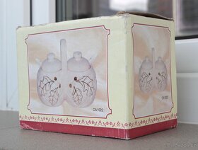 Porcelánová nádoba na omáčky/oleje, motiv lístečků - 9