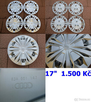 Poklice kryty kol originál Audi 16 " 17 " - 9