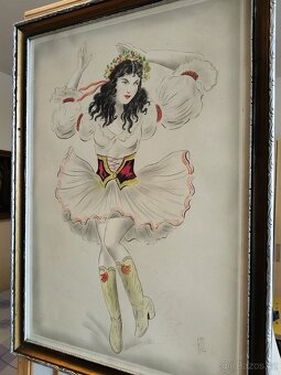 obraz TANEČNICE V KROJI, sign. Jaroslav Štika - 9