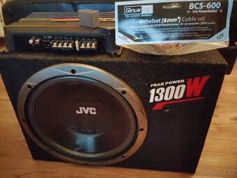 Subwoofer JVC, zesilovač SONY, kabeláž - 9