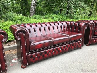 Chesterfield Anglický Originál Nová souprava - 9