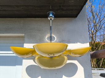 Funkcionalistický Art Deco chromový lustr - 9
