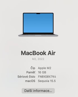 MacBook Air M2 – 16GB RAM, 256GB, baterie 88 % - 9