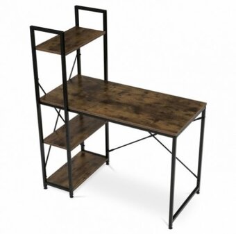 Psací stůl podpořený regálem v dubovém či vintage stylu - 9