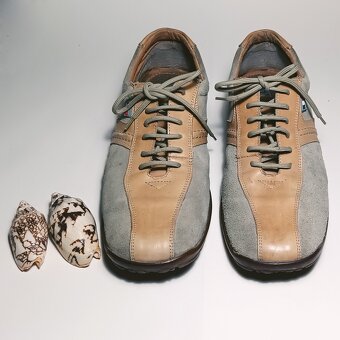 Pánské kožené tenisky Atlantic, vel. 42, béžovo-šedé - 9