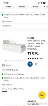 IKEA rozkládací postel FLEKKE + kvalitní matrace 80 x 200 cm - 9
