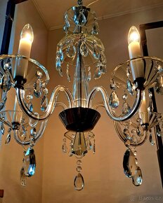 Starožitný skleněný lustr 1920-30 - 9