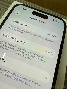 Apple iPhone 15 128GB black TOP stav, baterie 100% - 9