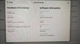 SOPHOS XG310 FW HW, 12GB RAM, SSD 256GB, CPU I3 - 9