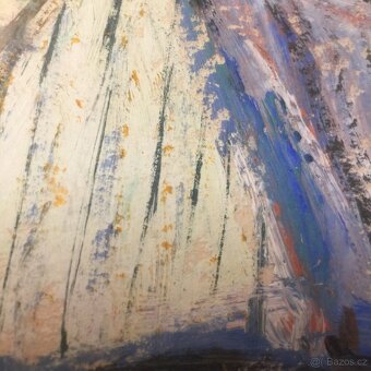 signovaný obraz zasklen Chalupy Orlické hory - 9