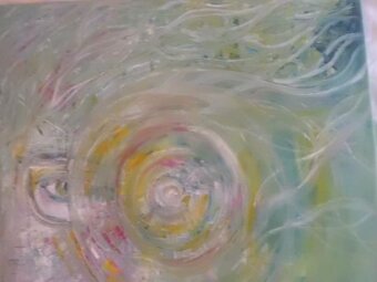 Zajímavý Obraz - Abstraktní Umění -OLEJ - Obličej - Signován - 9