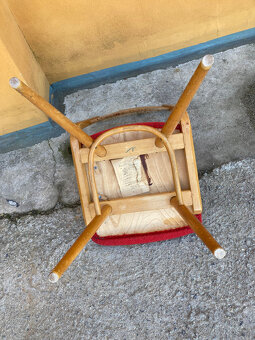 Židle dřevěná ohýbaná čalouněná látkou RETRO 500 kč - 9