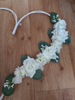 Svatební výzdoba na auta bílá eukalyptus - 9