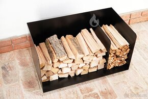 Stojan, zásobník na krbové dřevo 2-BOX Flop 80x45x45cm - 9