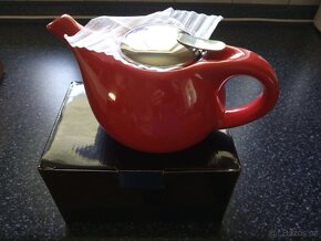 Velká váza, sklenička, čajový keramický set - 9
