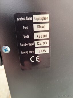 Nezávislé Bluetooth Naftové Topení 8 Kw 12V / 24 V / 220V - 9