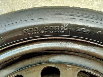 Ocelová kola 6Jx16, 5x114,3, ET 50, zimní pneu 205/60 R16 - 9