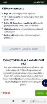Prodám bluetooth reproduktor Lamax Storm 1 - 9
