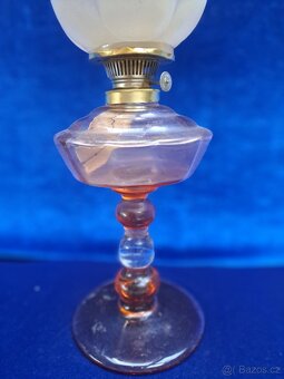 Petrolejová lampa skleněná, medová - 9