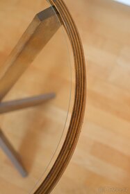 Starožitný kulatý dřevěný kubistický stůl stolek - 9