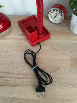Retro lampička, červená, držák na tužky, 80. léta - 9