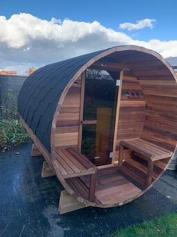 Luxusní Fínska sauna z cedru pro 4-6 osob s panoram.oknem - 9