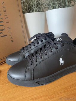 Černé kožené unisex tenisky Polo Ralph Lauren 40 - 9