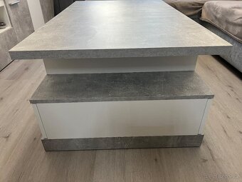 Konferenční stolek IGUAN - beton/bíla - 9