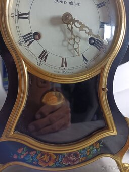 Hodiny Boulle,Saint Helene, starožitný krbové stolní hodiny - 9