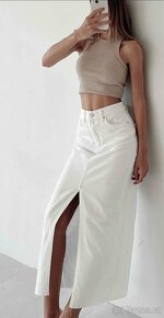 Džínová sukně bílá maxi sukně answear lab - 9