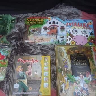 Různé hračky, knihy, obleceni - 9