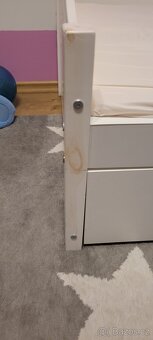 Dětská  bila postel s hvězdičkama s šuplíkem - 9