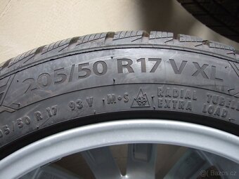 Original alu Škoda 5x112 ET 40, 205/50R17, 4x 8mm zimní - 9