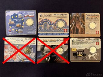 Mincové kartičky - coincards - Slovensko - takmer komplet - 9