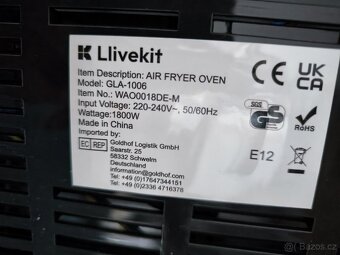 Horkovzdušná fritéza Llivekit 9 litrů - 9