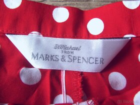 Vintage 90s červenobílé puntíkované dámské kraťasy - 9