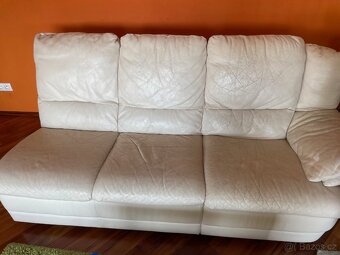 Rohová kožená sedací souprava - 9