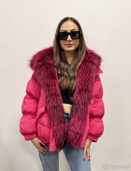 Dámská péřová bunda s pravou liščí kožešinou - 9