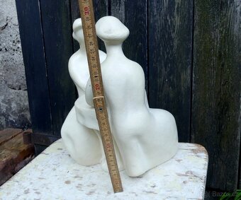 Ženy u stolu...retro keramická plastika, brusel - 9