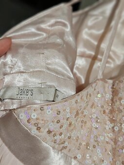 Nádherné meruňkové večerní šaty s flitry xxs - 9