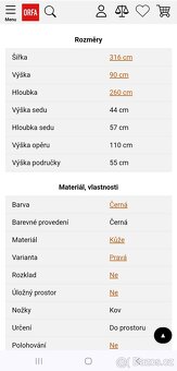 Luxusní černá kožená sedačka z pravé kůže – perfektní stav - 9