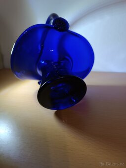 Skleněný košík - sklo cobalt modrý - 9