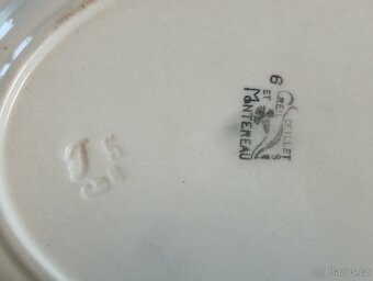 STAROŽITNÝ ART DECO SERVÍROVACÍ TALÍŘ CREIL ET MONTEREAU FRA - 9