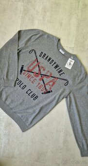 Šedý pánský svetr s nápisem - 9