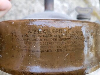 Starožitný švédský mosazný vařič stáří 70 let zn. Primus - 9