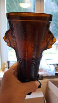 RETRO JANTAROVÉ SKLO UNION ŘÍMSKÁ ČÍŠE - 9