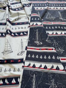 Závěsy, záclona a 2 potahy na polštář. - 9