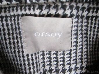 Černobílý kabát zn. Orsay, vel. S/36, perfektní stav - 9