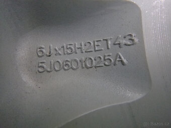Letní alu sada - originál Škoda 5x100 6Jx15 ET43 5J0601025A - 9